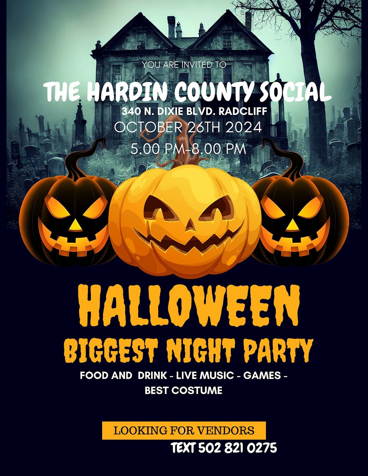 Trunk Or Treat at "The Hardin County Social" 340 North Dixie