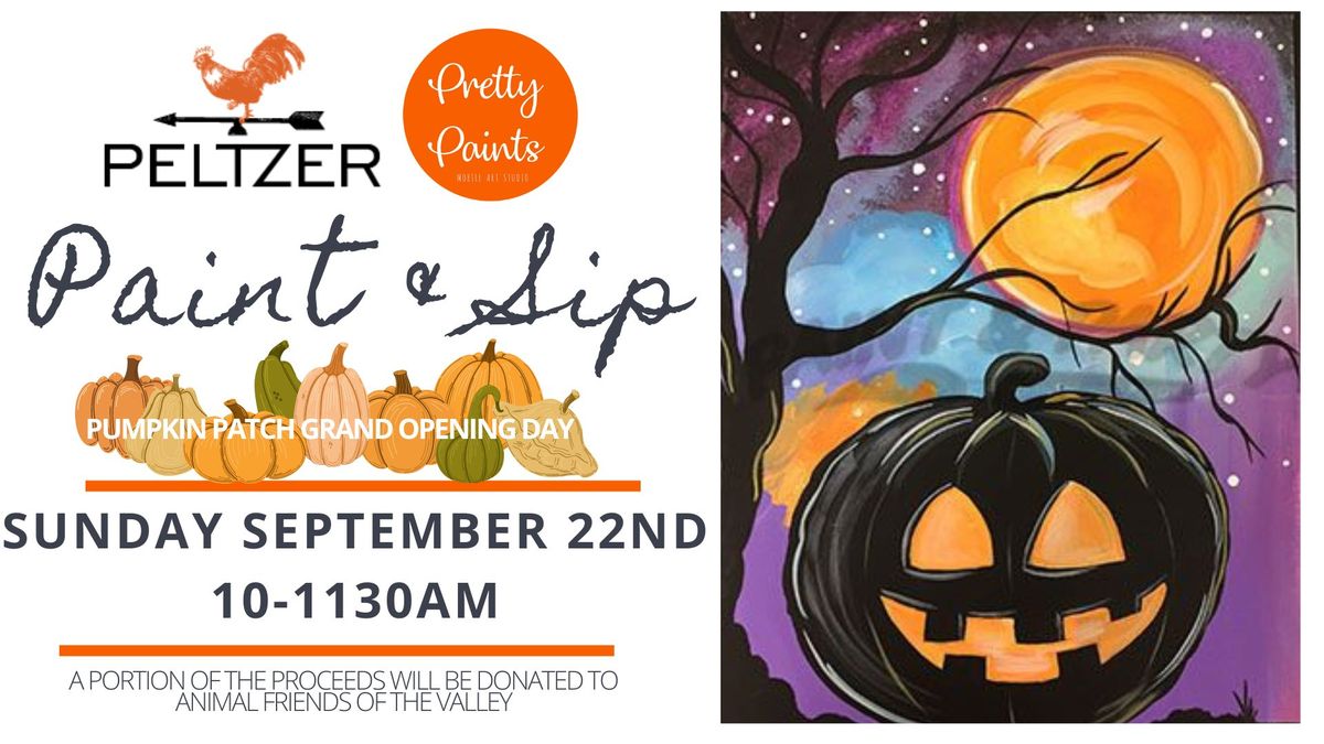 Paint + Sip for a Cause: Peltzer Winery- Pumpkin Patch OPENING DAY