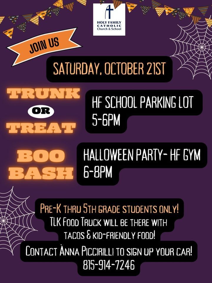 Trunk or Treat/ Boo Bash Dance Holy Family School Rockford