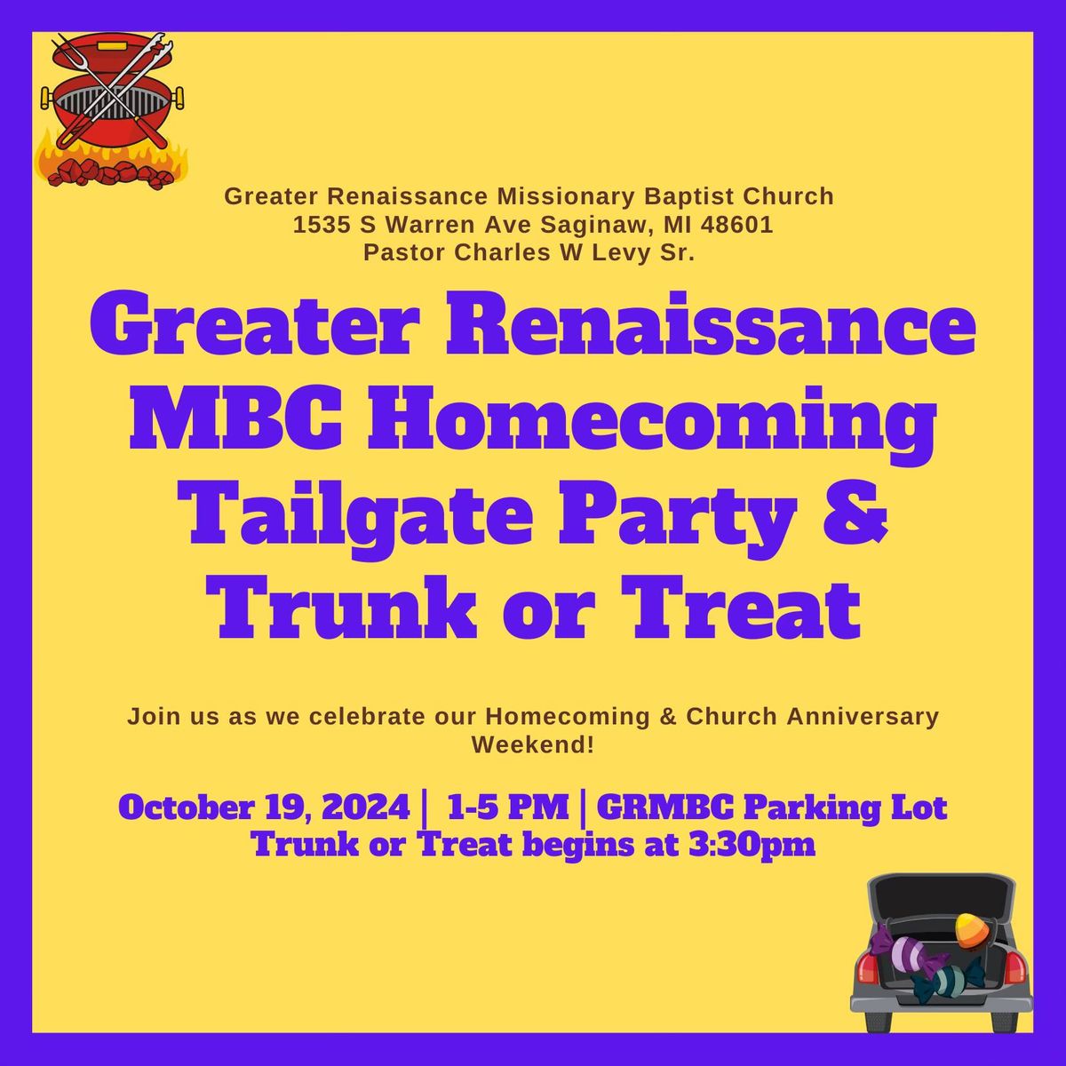 GRMBC Homecoming Tailgate & Trunk or Treat 