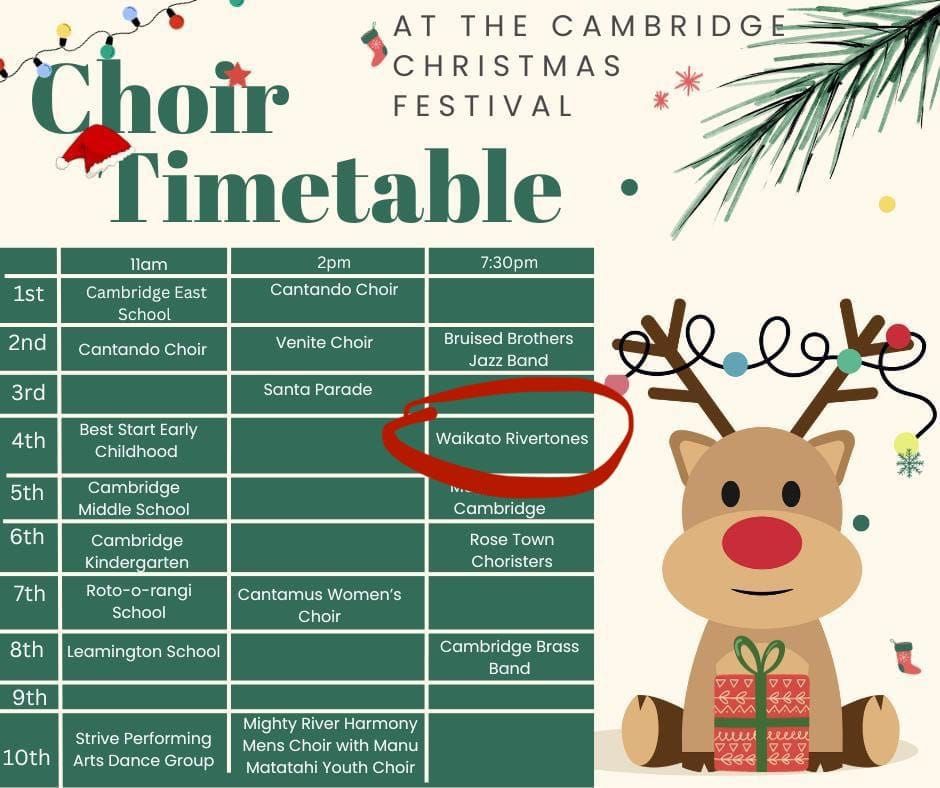 Waikato Rivertones at Cambridge Christmas Festival Cambridge Town