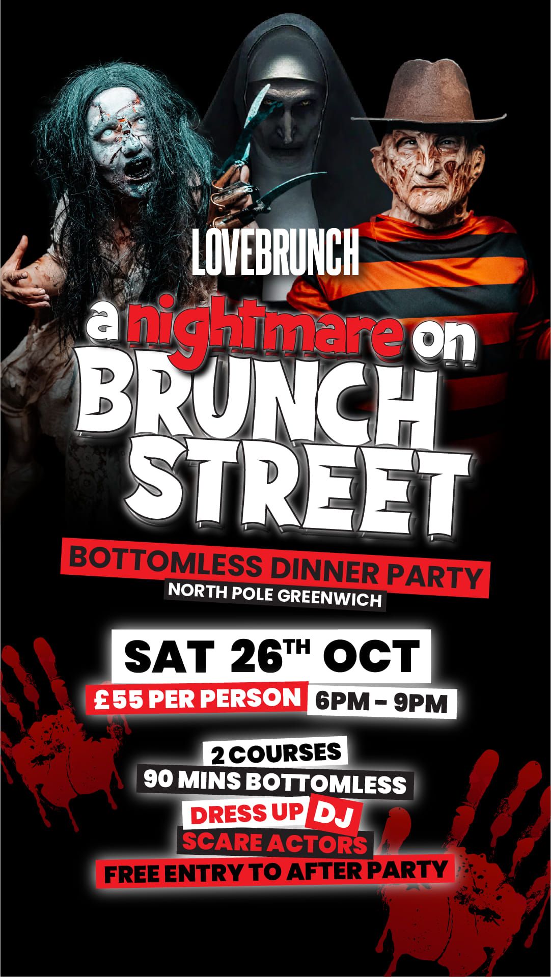 (SOLD OUT) \ud83c\udf83LOVEBRUNCH HALLOWEEN WEEKEND\ud83c\udf83 (A NIGHTMARE ON BRUNCH STREET)