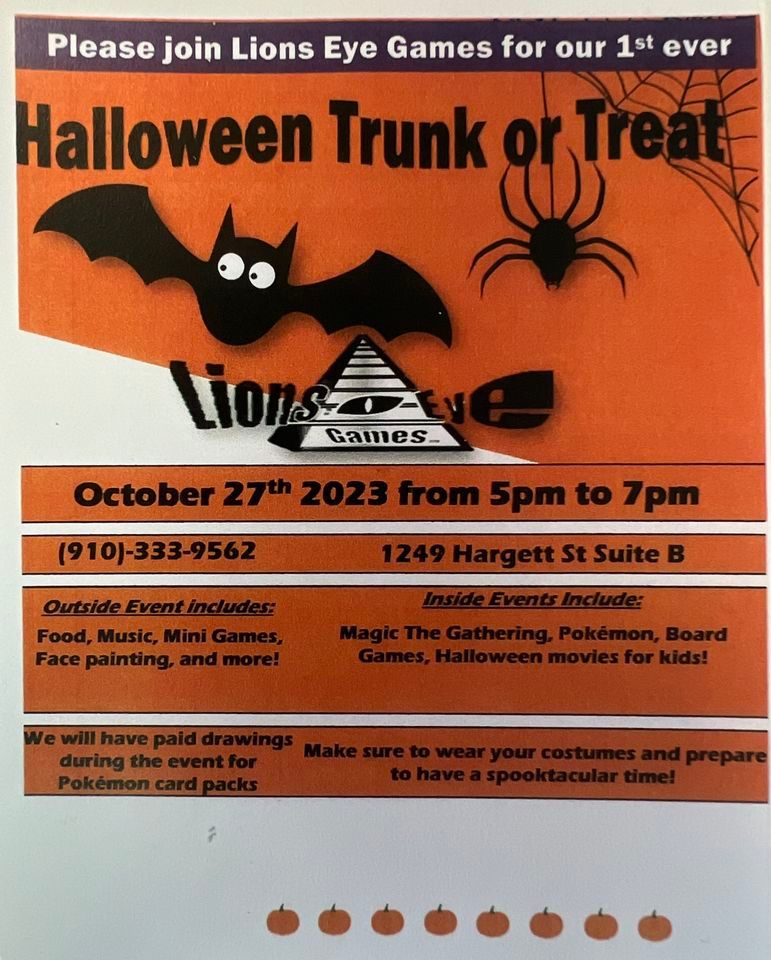 Trunk or treat LIONS EYE GAMES, Jacksonville, NC October 27, 2023
