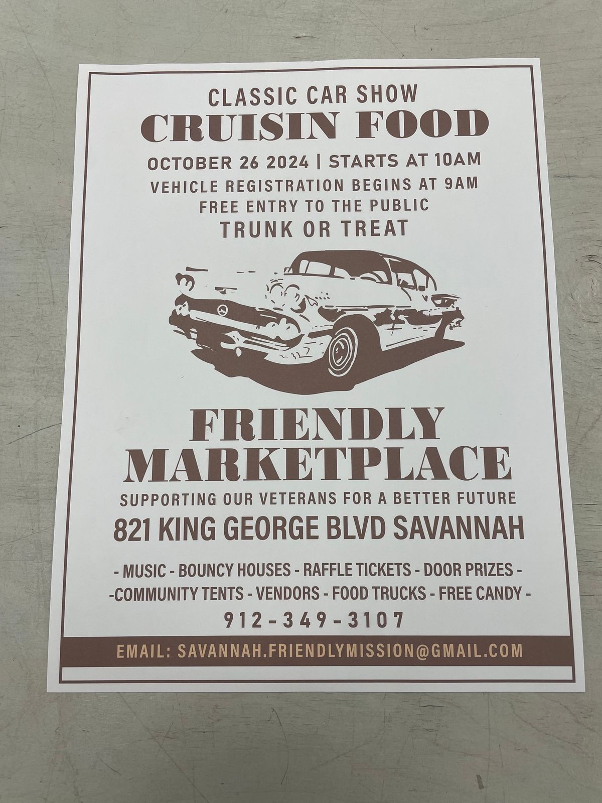 Classic Car Show Friendly MarketPlace, Savannah, GA October 26, 2024