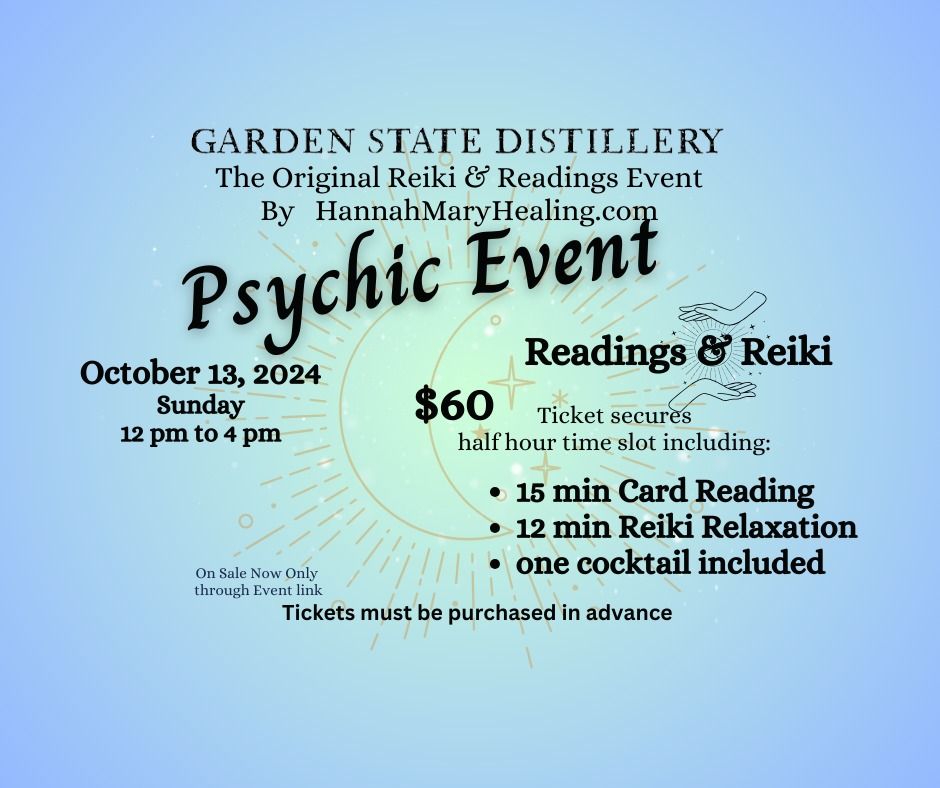 Psychic Day -  Tickets must be purchased in advance. A Readings and Reiki Event