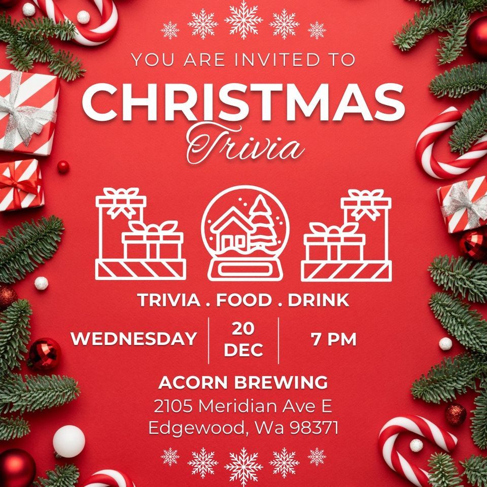 Christmas Trivia Night Acorn Brewing Edgewood WA December 20 2023 christmas-trivia-night-acorn-brewing-edgewood-wa-december-20-2023