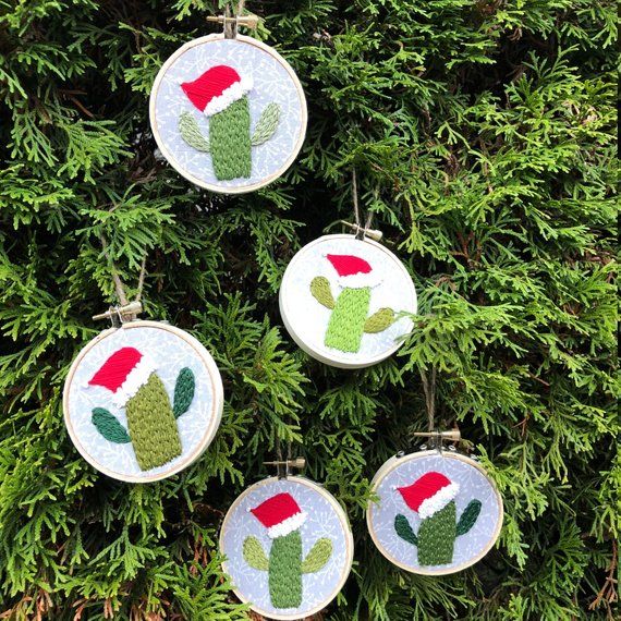 Embroidery Class: Holiday Cactus Ornament
