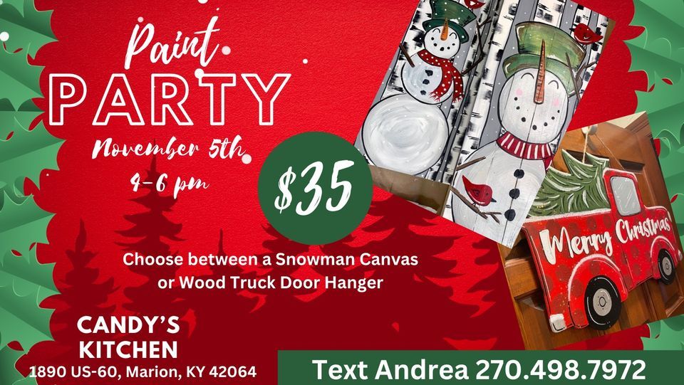 Christmas Paint Party Candys Kitchen! Candy’s Kitchen, Marion, KY
