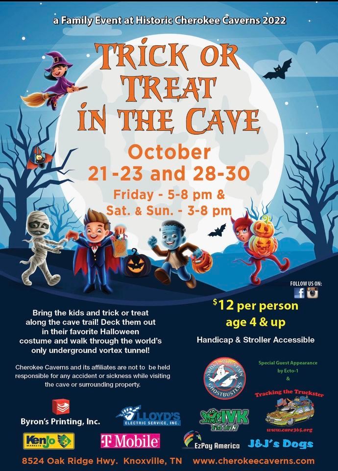 Cherokee Caverns Presents Trick or Treat in the Cave 2022 Cherokee