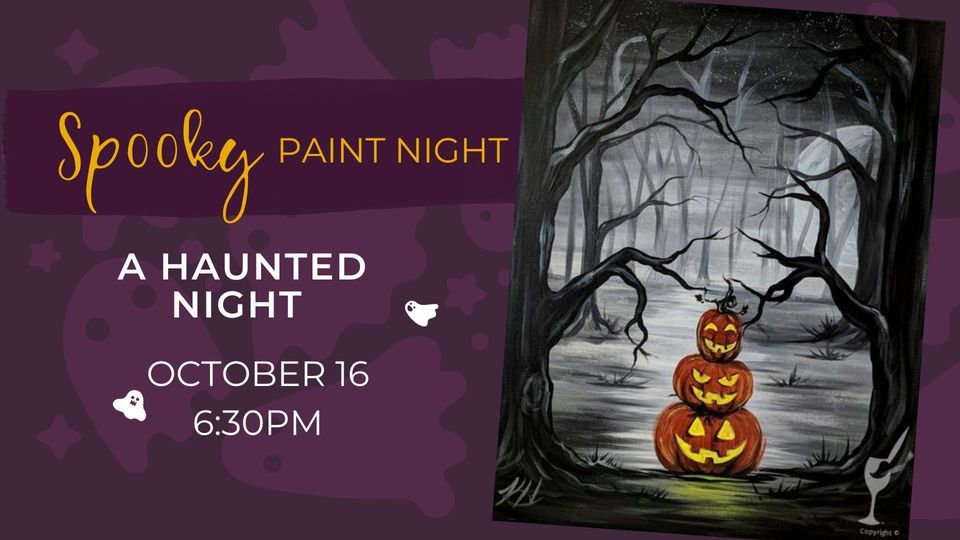 A Haunted Night!! A HALLOWEEN PAINT PARTY!! Painting with a Twist