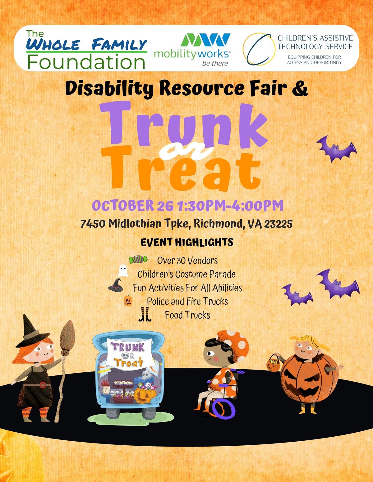 Hallowheels: A Spooktacular Trunk-or-Treat & Children's Disability Resource Fair