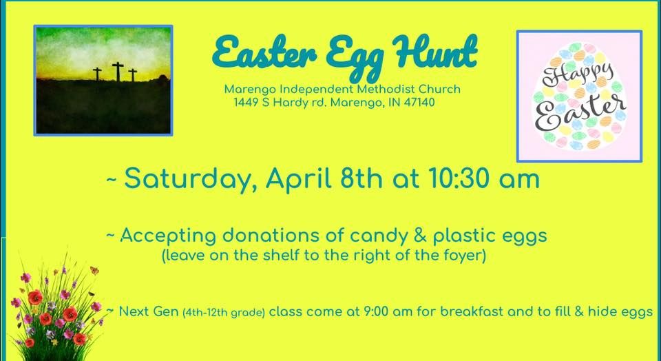 Easter Egg Hunt Marengo Methodist Church April 8, 2023