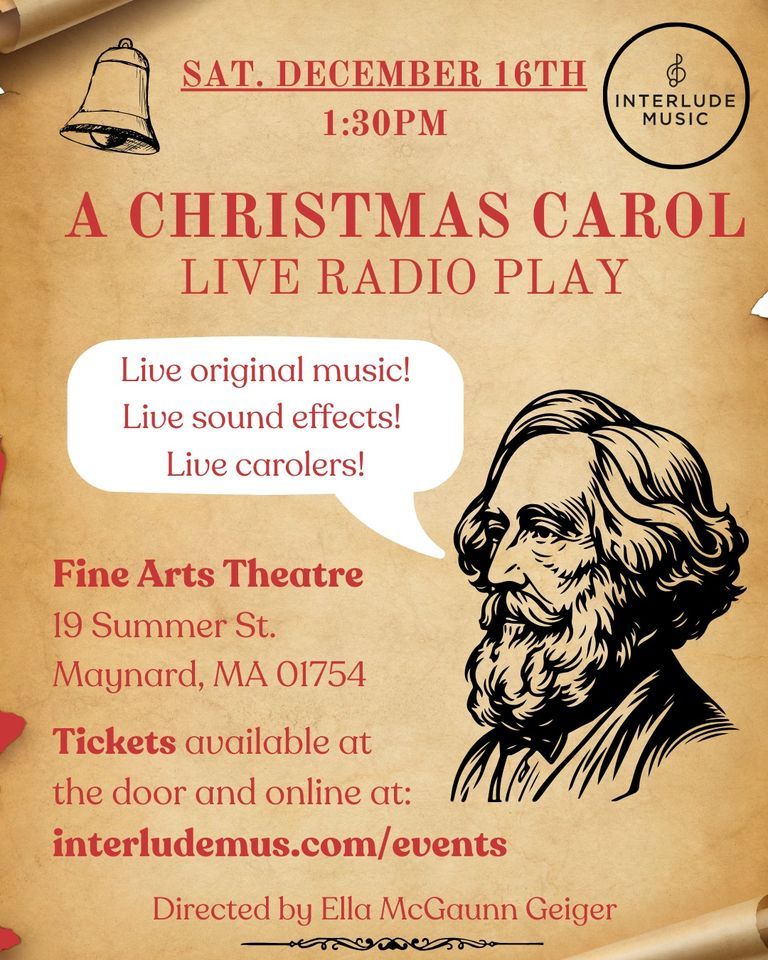 A Christmas Carol Live Radio Play Fine Arts Theatre Place, Maynard