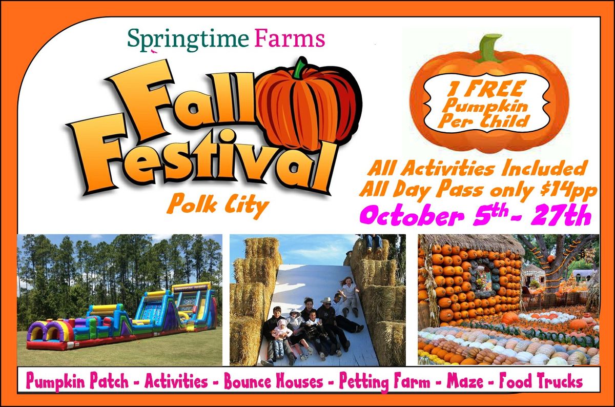 2024 3rd Annual Fall Festival & Pumpkin Patch Springtime Farms Polk City 