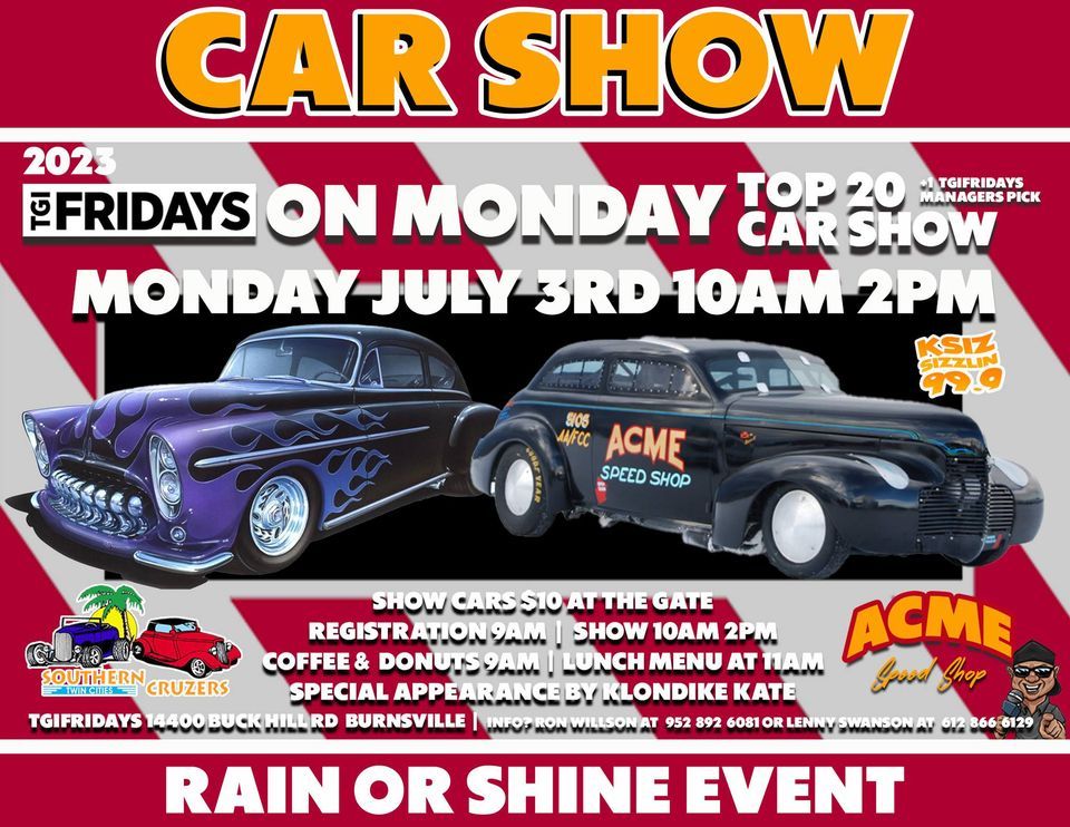FRIDAYS ON MONDAY CAR SHOW | TGI Fridays, Burnsville, MN | July 3, 2023