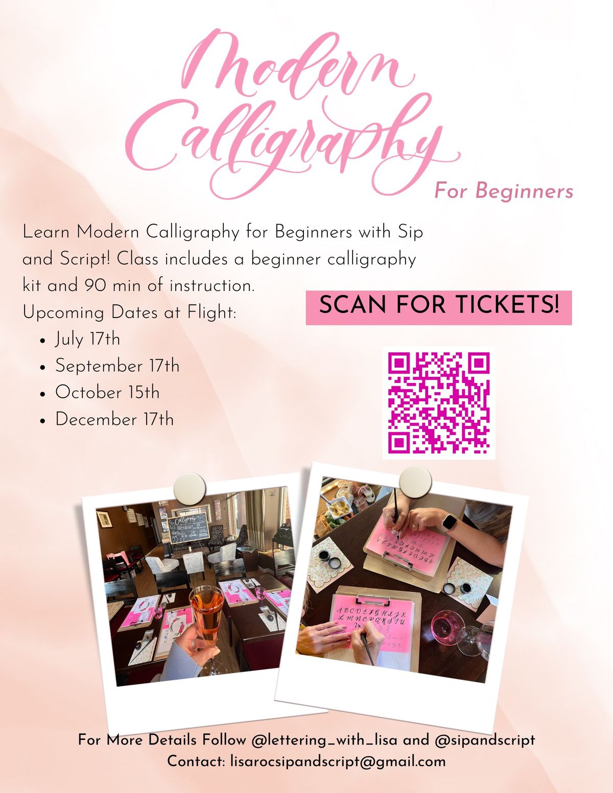 Modern Calligraphy for Beginners and Pumpkin Lettering at Flight Wine Bar