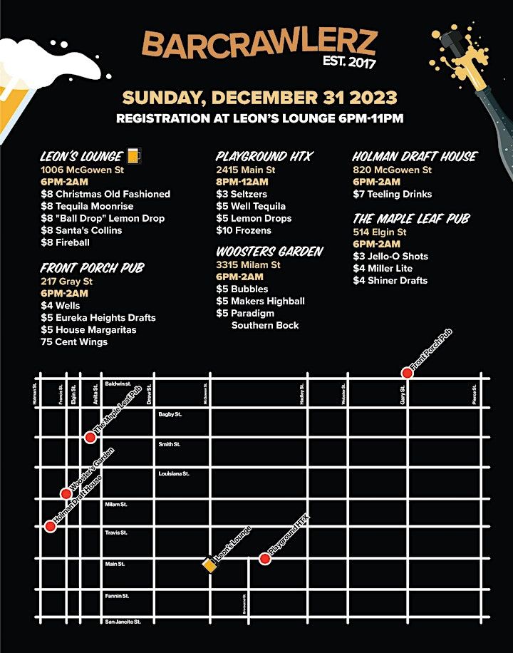 NEW YEARS EVE BAR CRAWL LEONS LOUNGE MIDTOWN Leon's Lounge, Houston