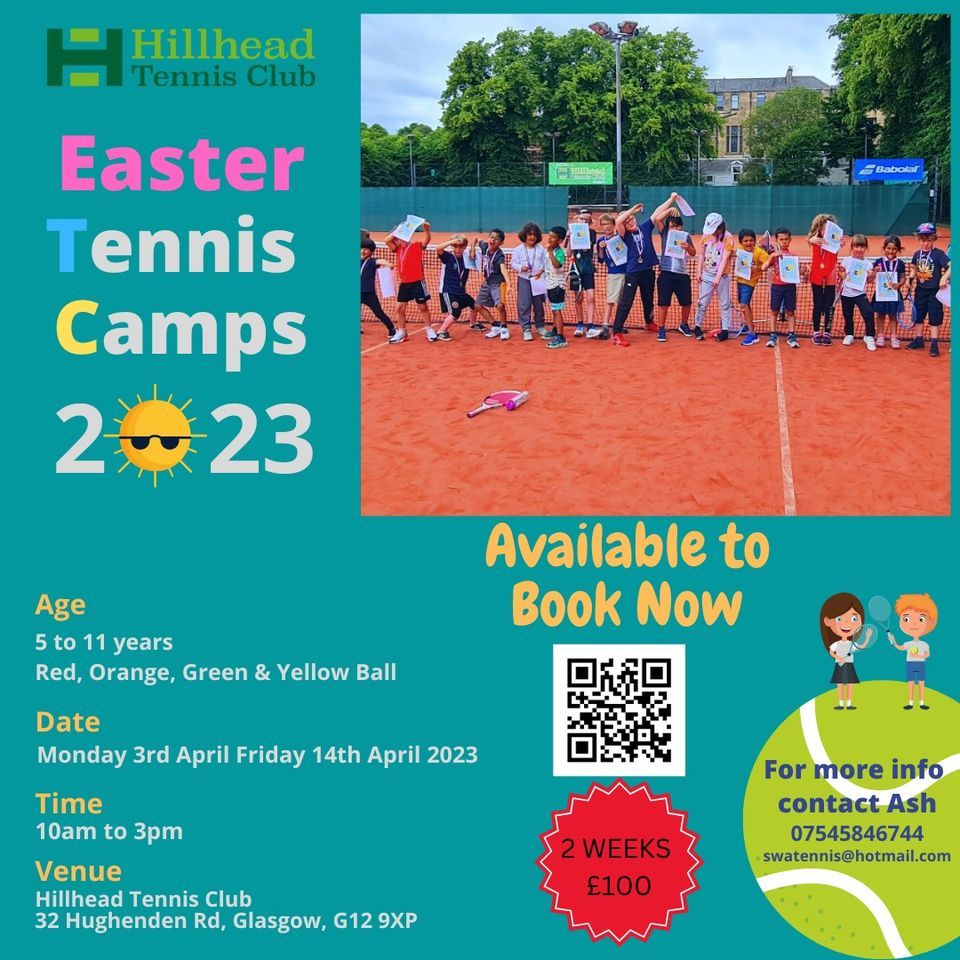 Easter Tennis Camps 2023 - 2 week offer for \u00a3100