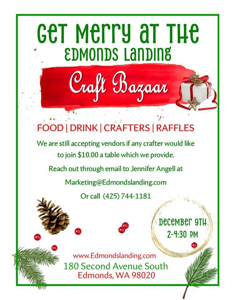 Edmonds Landing Holiday Bazaar 20 Plus Vendors Edmonds Landing Retirement And Assisted