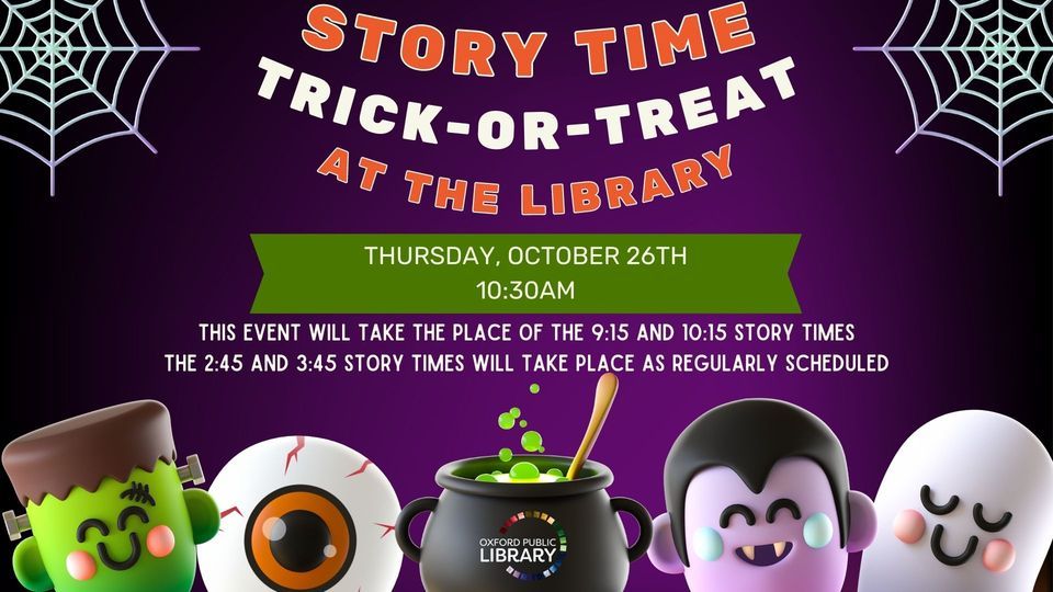 Story Time TrickOrTreat at the Library Oxford Alabama Public