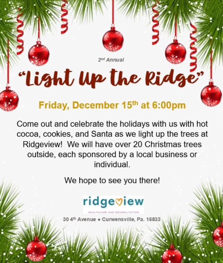 Light Up The Ridge! 30 4th Avenue Curwensville PA December 15, 2023