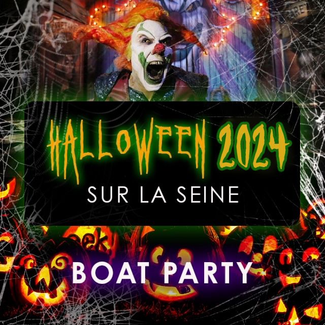 HALLOWEEN BOAT ROOFTOP PARTY HANT\u00c9 G\u00c9ANTE SUR LA SEINE PONT ALEXANDRE III