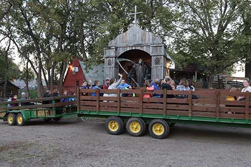 Campfire evening at Bellevue Berry Farm & Ranch of Terror