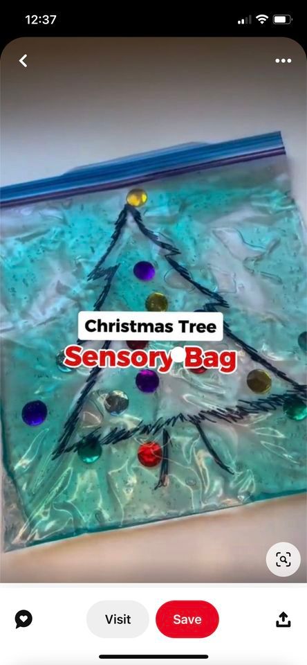No mess Christmas tree sensory bag playgroup