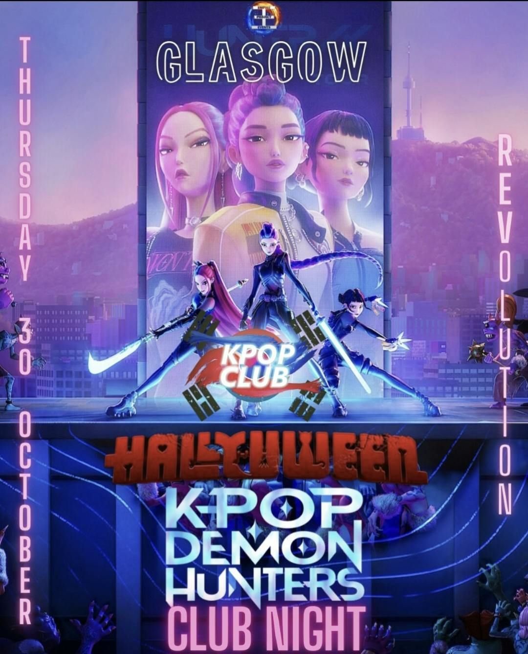 GLASGOW Halloween KPop Demon Hunters Club Night: Hallyuween with DJ Armani Thai | KPop KHipHop EDM | Tickets from \u00a35 | 30\/10\/25
