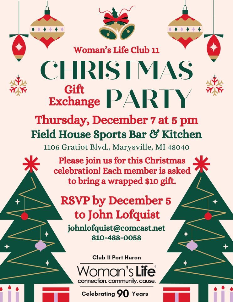 Womans Life Club 11 Christmas Party & Gift Exchange The Fieldhouse Sports Bar & Kitchen, Point