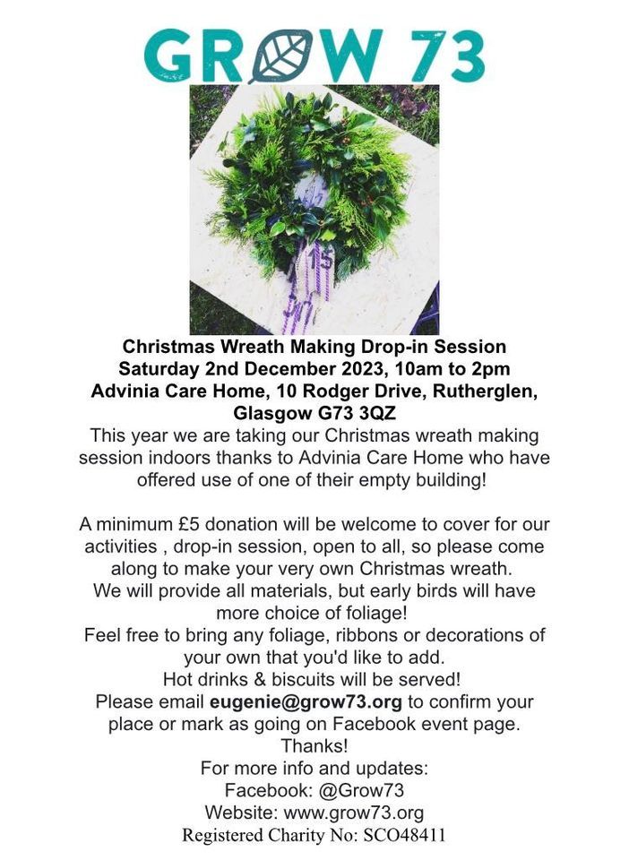 Christmas wreath making Rutherglen Advinia Healthcare