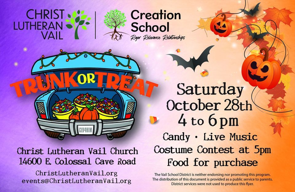 Trunk or Treat Christ Lutheran Vail Church October 28, 2023
