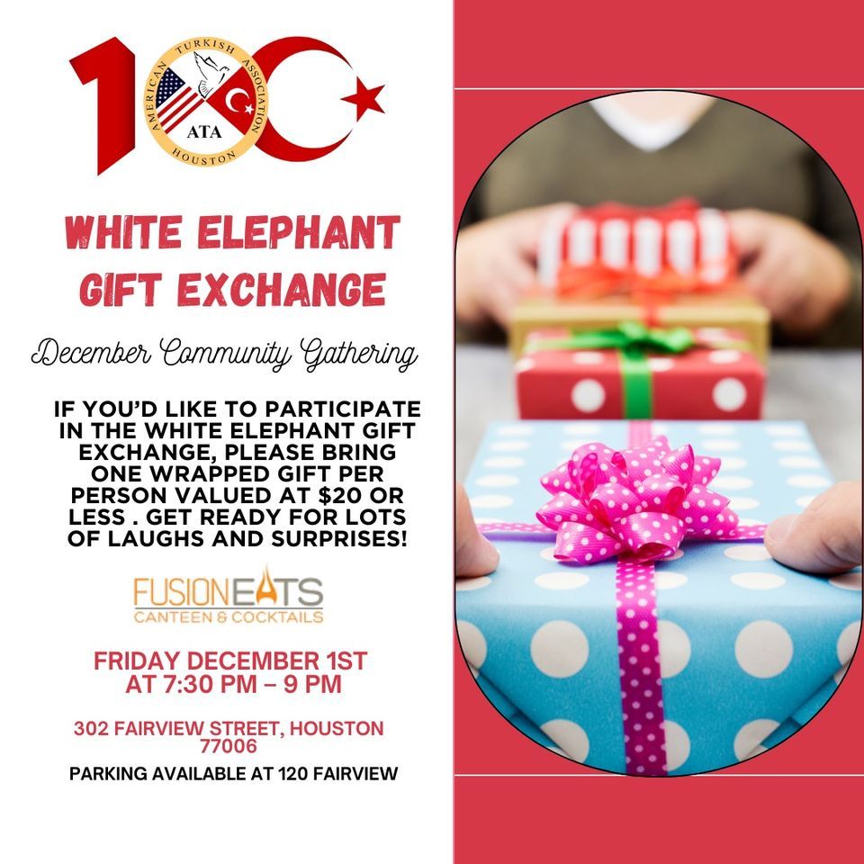 December 1st Community Gathering and White Elephant Gift Exchange! (Kid