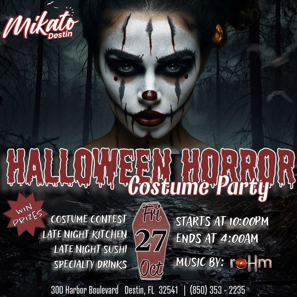 Halloween Horror Costume Party Mikato Destin October 27 to October 28