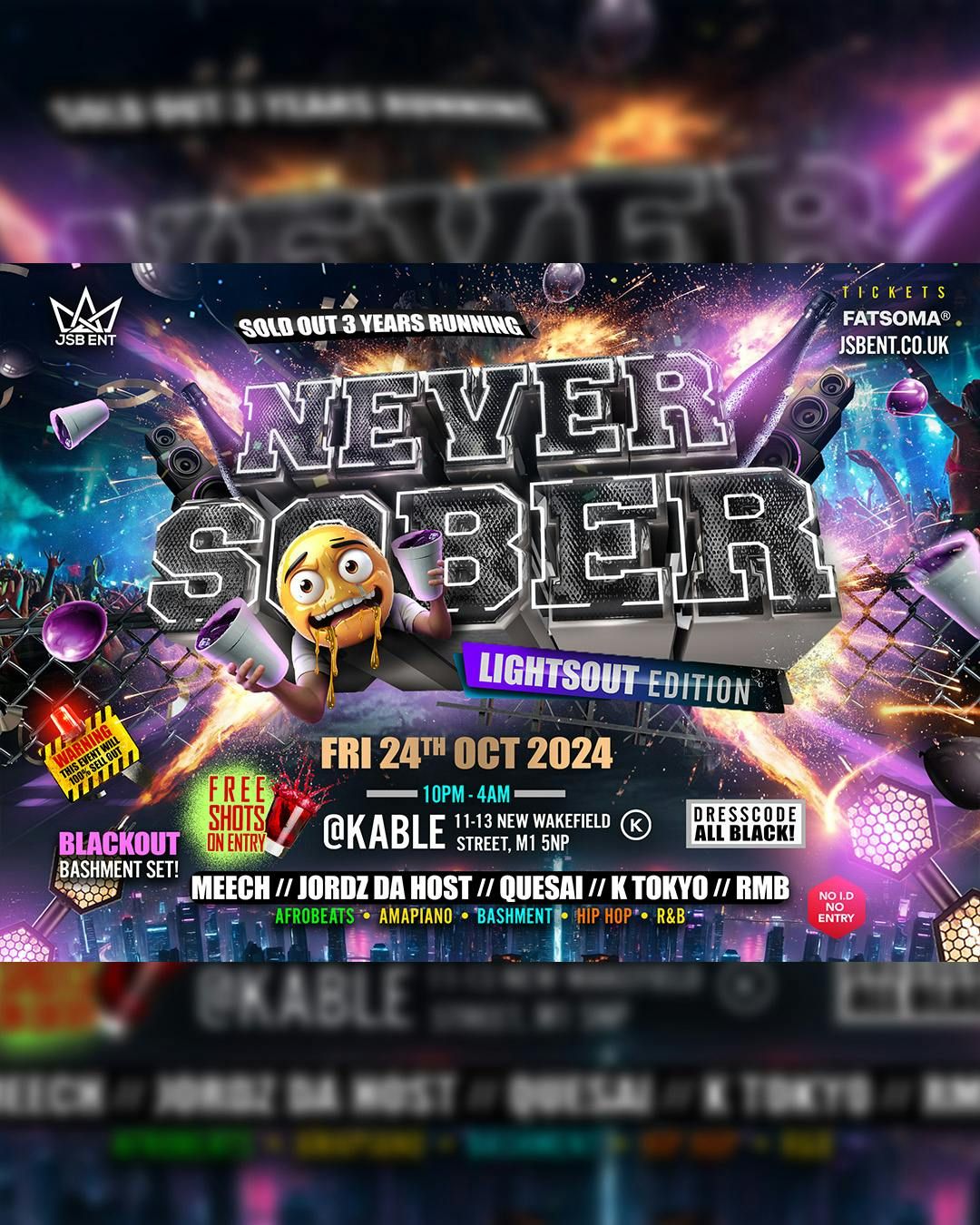 NEVER SOBER x NO FACE NO CASE: HALLOWEEN BLACKOUT \ud83c\udfad