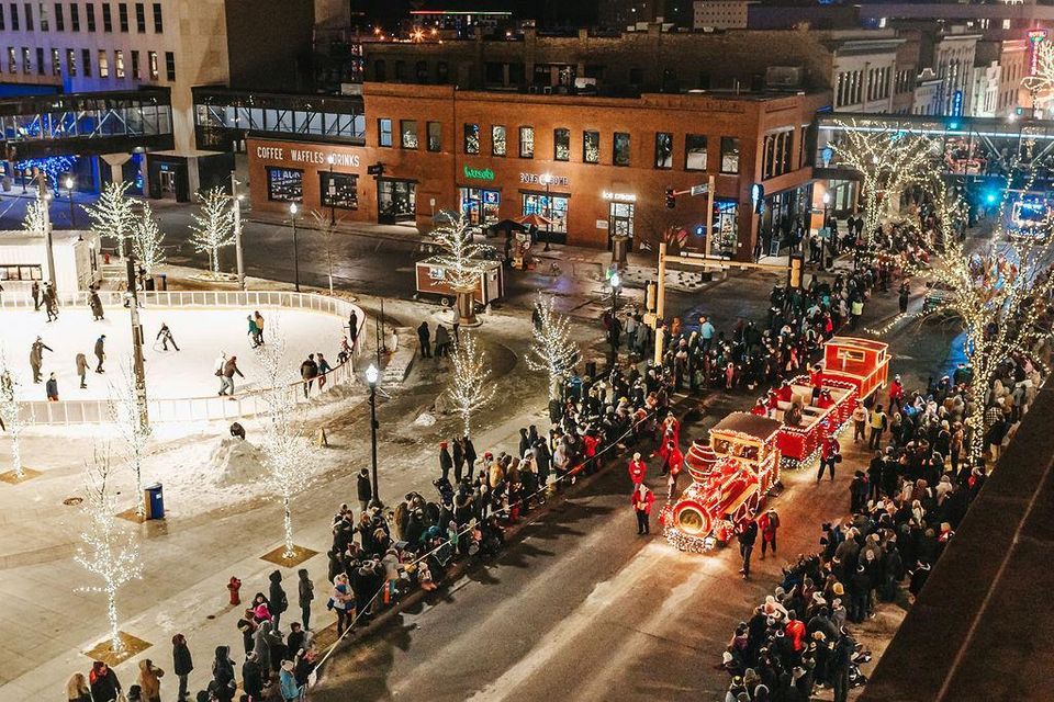 Xcel Energy Holiday Lights Parade Downtown Fargo December 2, 2025