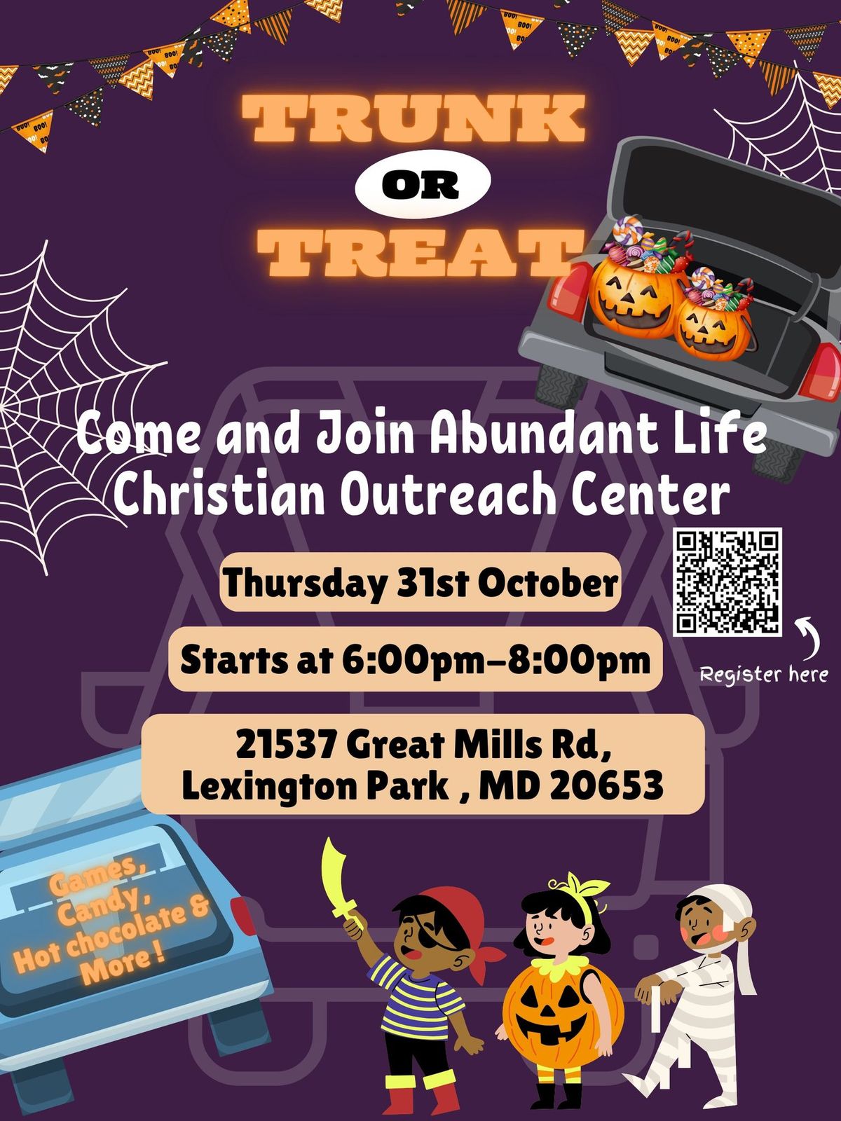 Trunk or Treat 21537 Great Mills Rd, Lexington Park, MD October 31