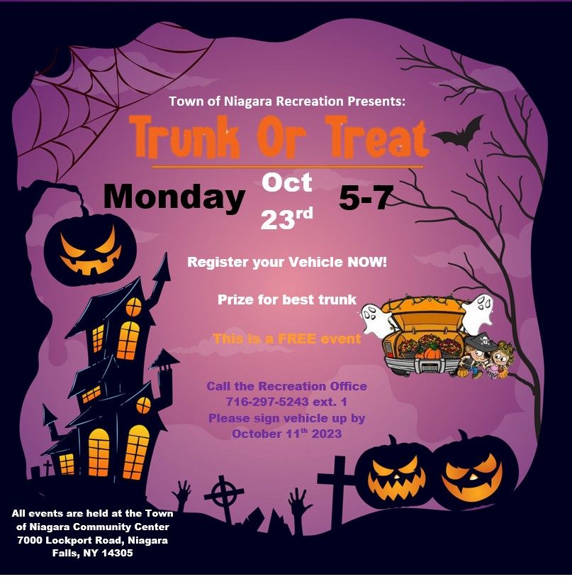 Trunk or Treat Town of Niagara Veterans Memorial Park, Niagara Falls