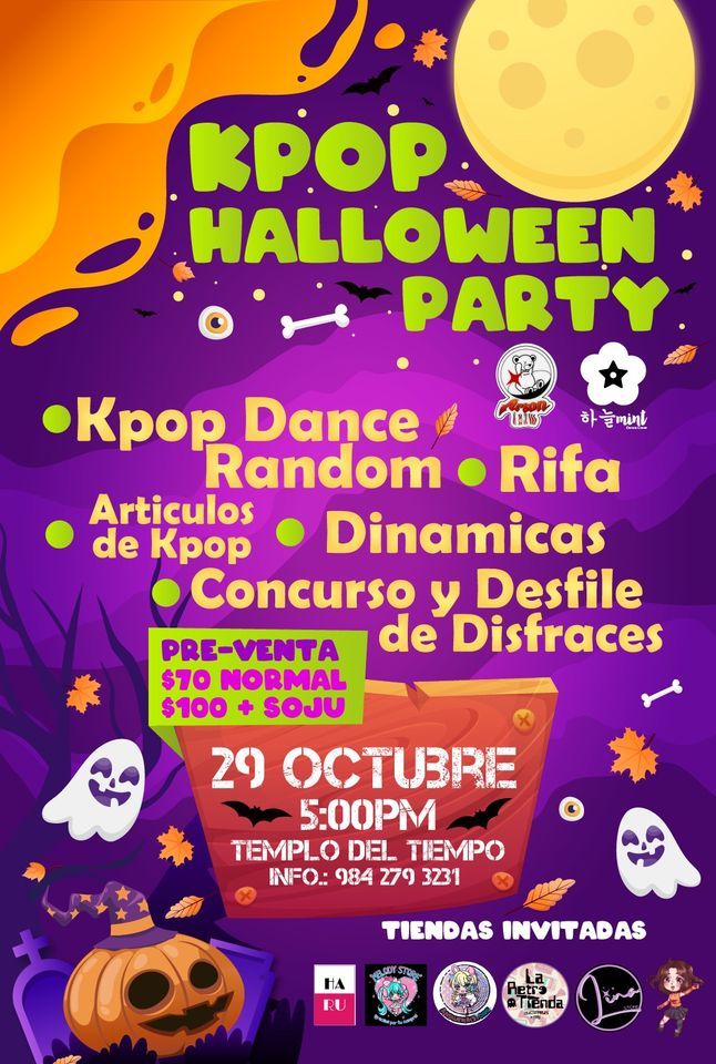 Kpop Halloween Party Templo del Tiempo, Playa Del Carmen, QR