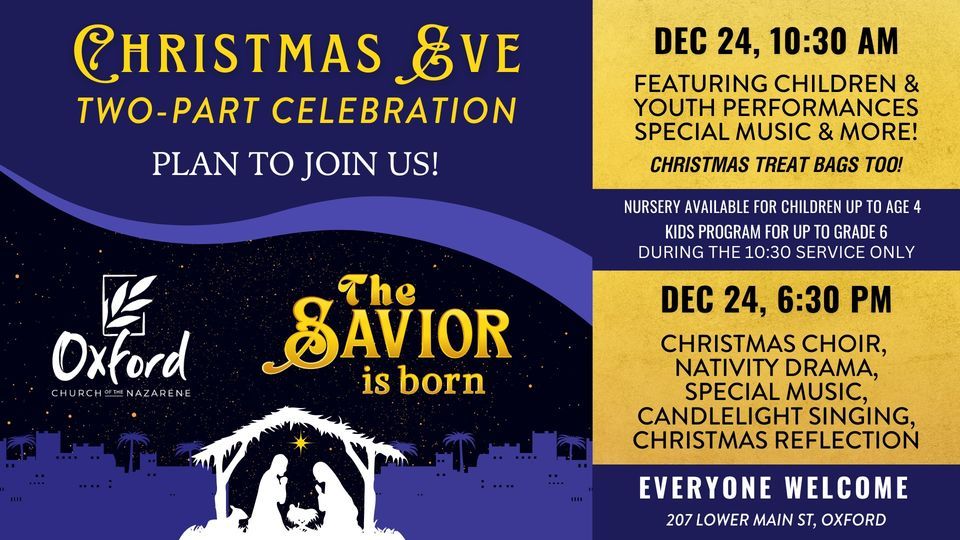 Christmas Eve Celebration Services Oxford Church of the Nazarene