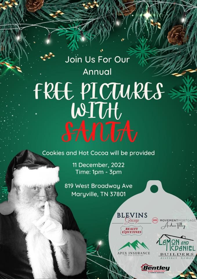 Free Christmas Pictures with Santa Blevins Group, Realty Executives Associates, Maryville, TN