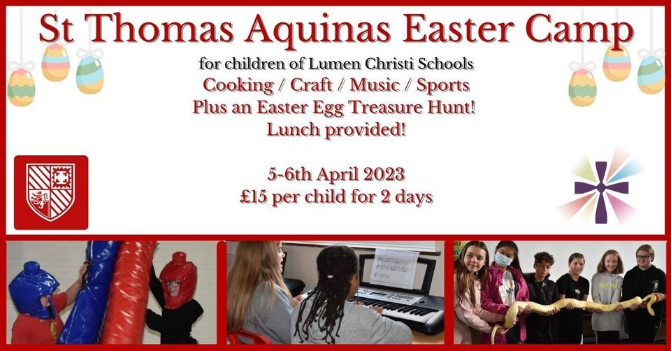2 Day Easter Camp for Yr 4 up Lumen Christi Schools