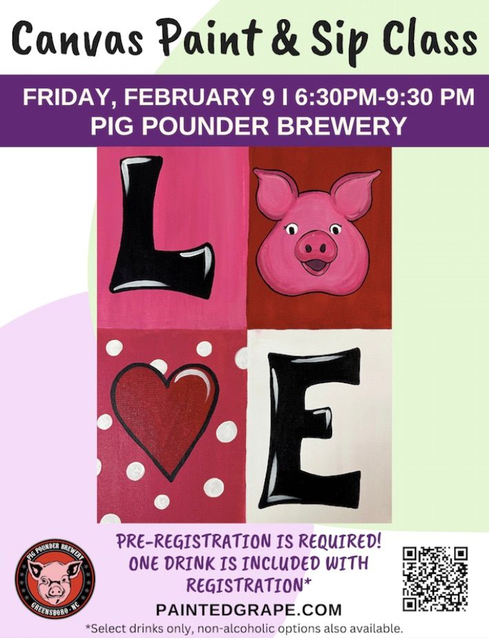 Valentines Paint and Sip 1107 Grecade Street, Greensboro, NC