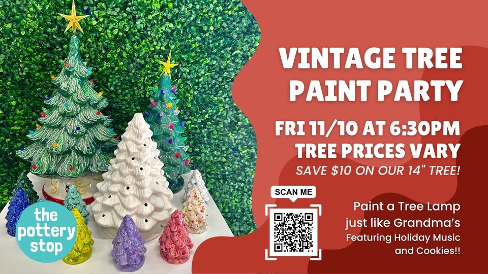 Vintage Tree Painting Party The Pottery Stop, Ellicott City, MD November 10, 2023