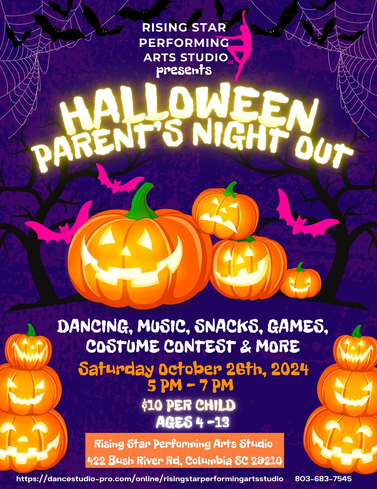 Halloween Parent's Night Out at Rising Star Performing Arts Studio