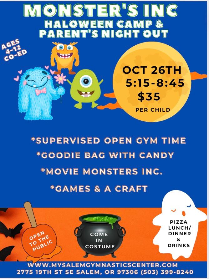 Monster's Inc Halloween Camp and Movie Night