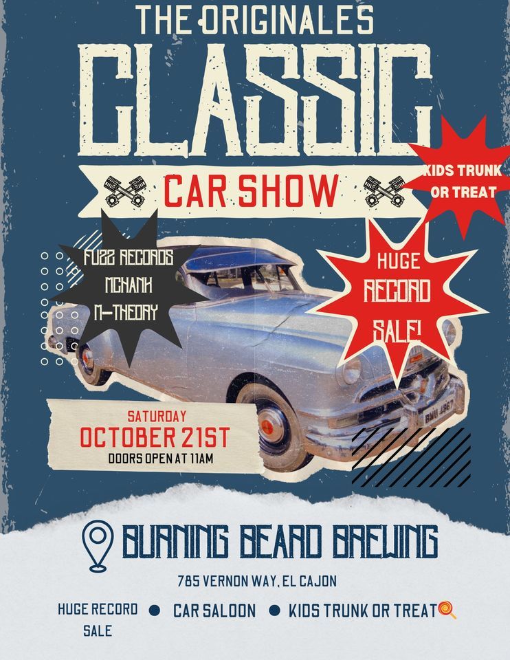 CAR SHOW/RECORD SALE/TRUNK OR TREAT! Burning Beard Brewing, El Cajon