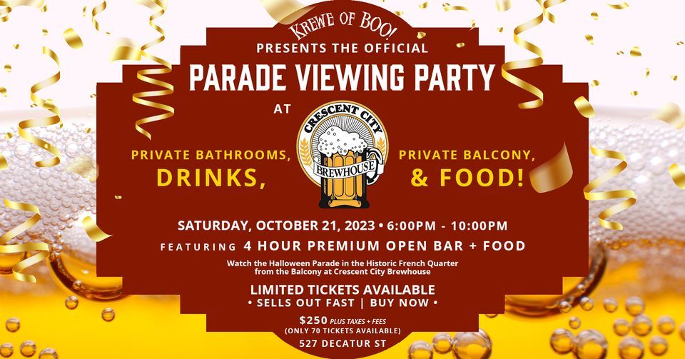 Krewe of Boo Parade Viewing Party at Crescent City Brewhouse Crescent