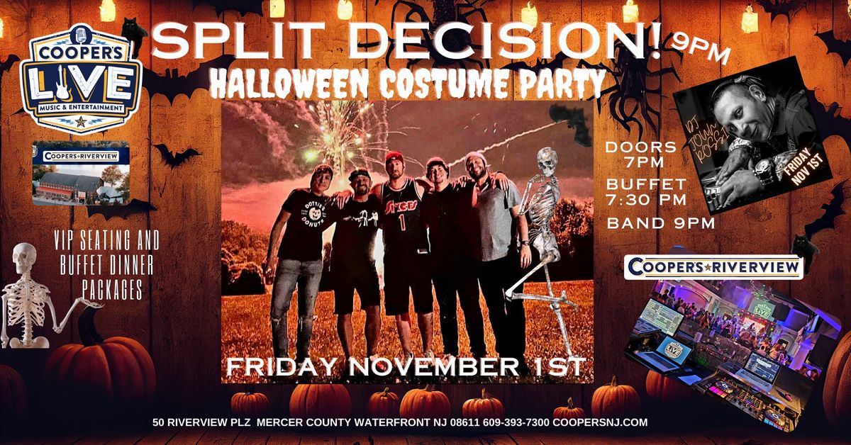 Split Decision Band Halloween Party At Cooper's Riverview!  Dinner and Show