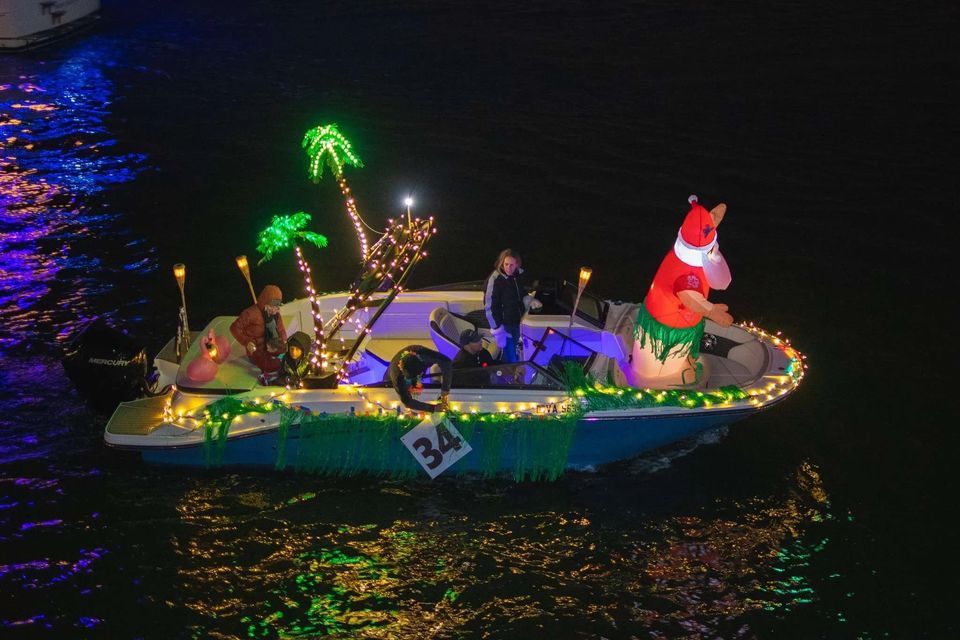 Virginia Beach Holiday Boat Parade of Lights! Virginia Beach, VA. U.S